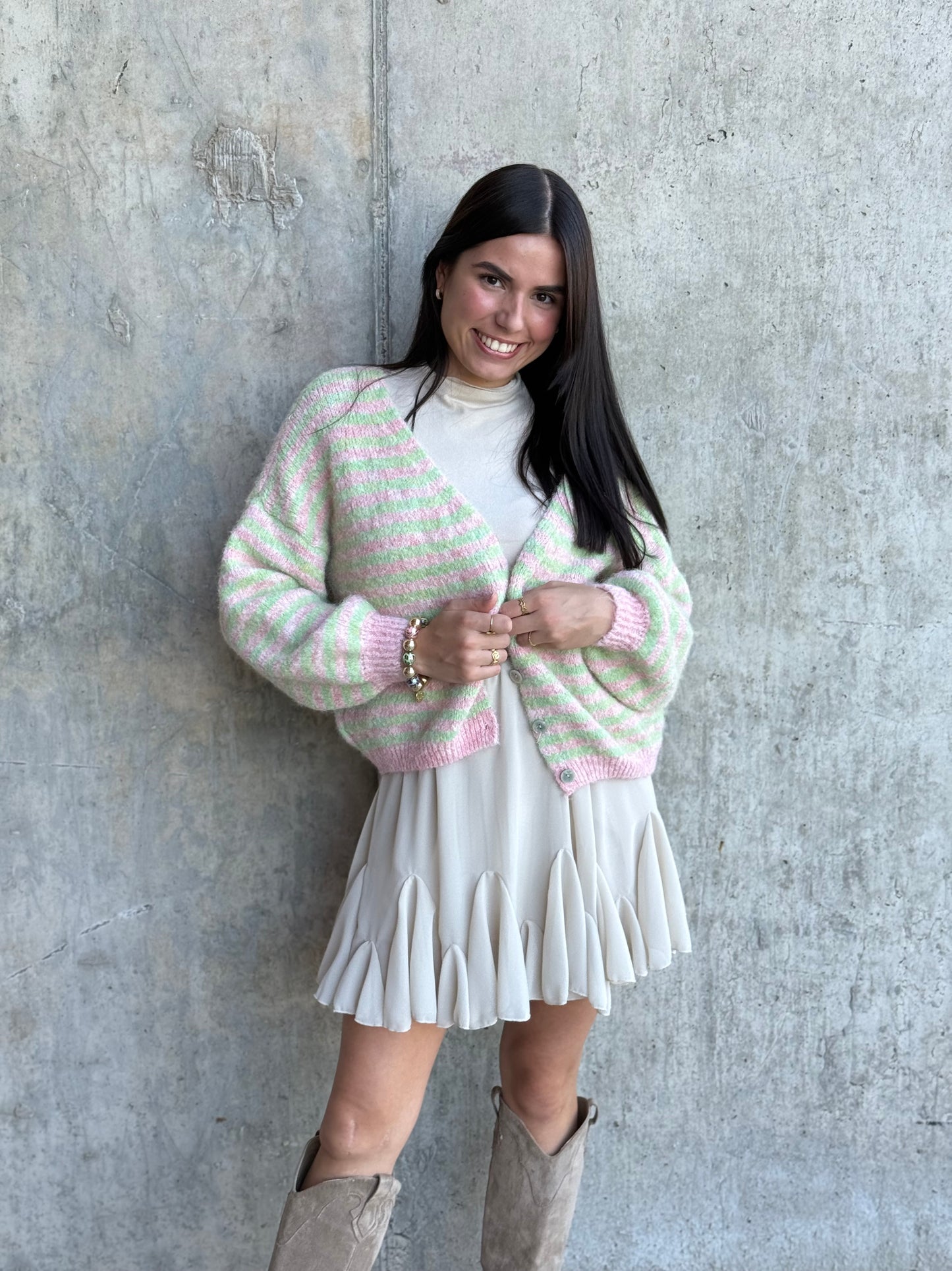 STRIPED CARDIGAN WATERMELON