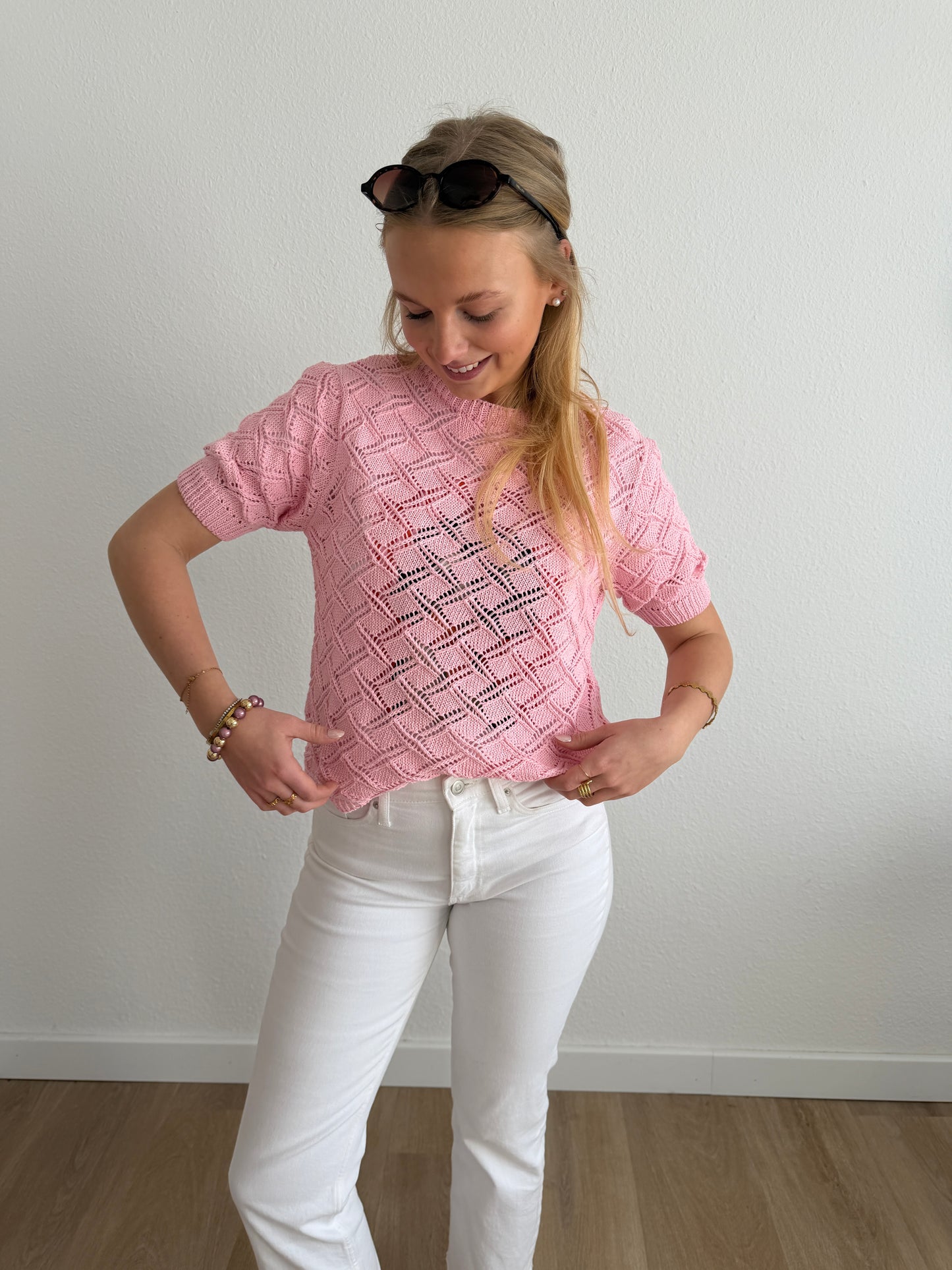 PULLOVER ROSA KURZARM