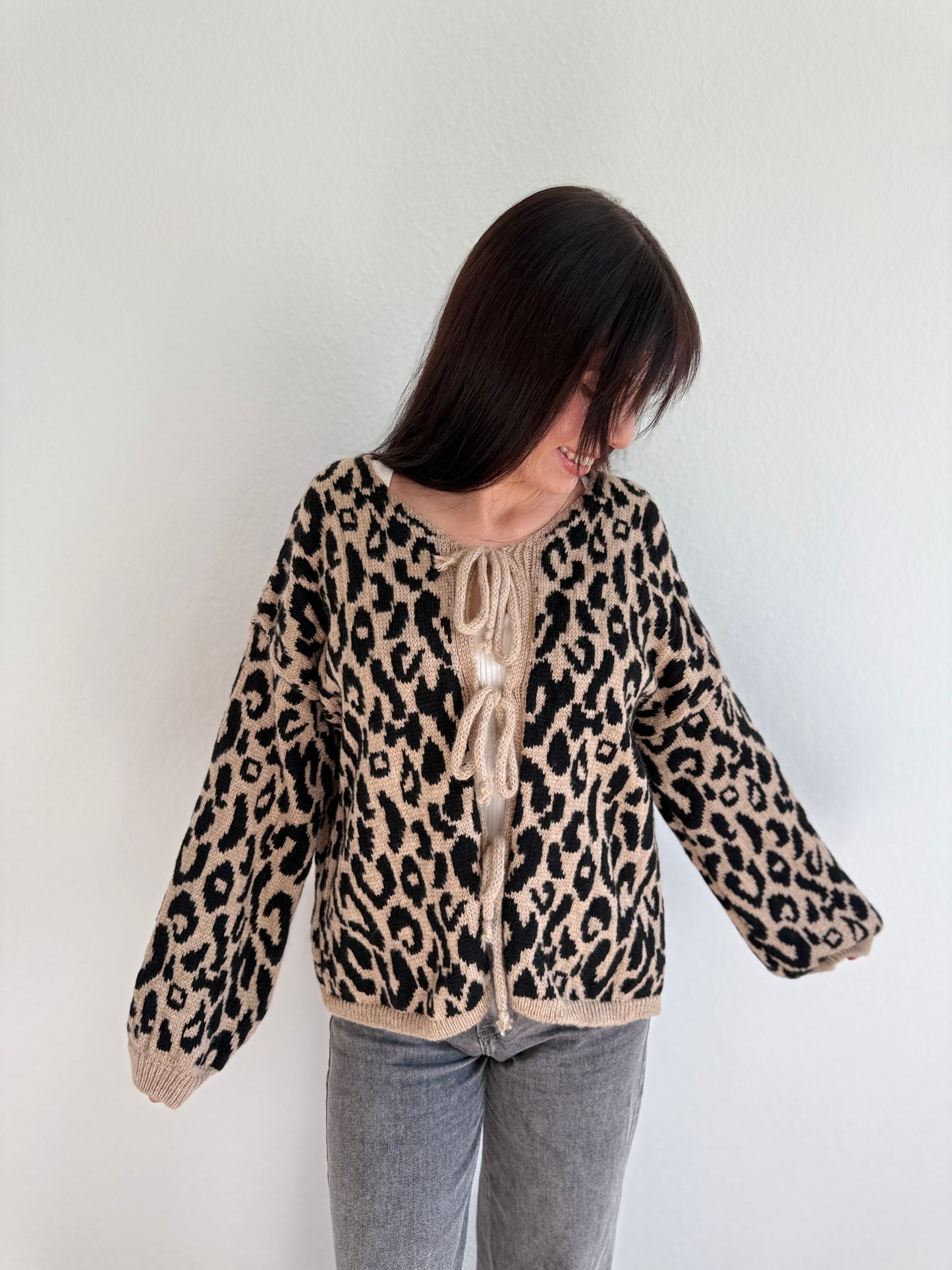 CARDIGAN BRAUN/SCHWARZ
