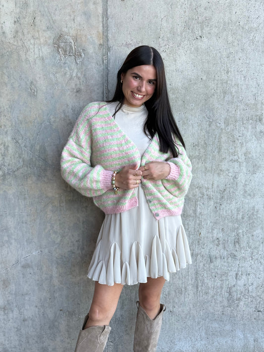 STRIPED CARDIGAN WATERMELON