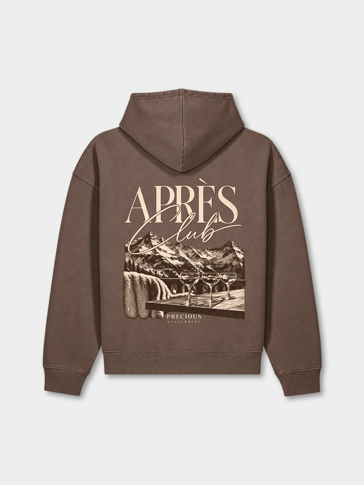 APRÈS SKI HOODIE - WASHED BROWN