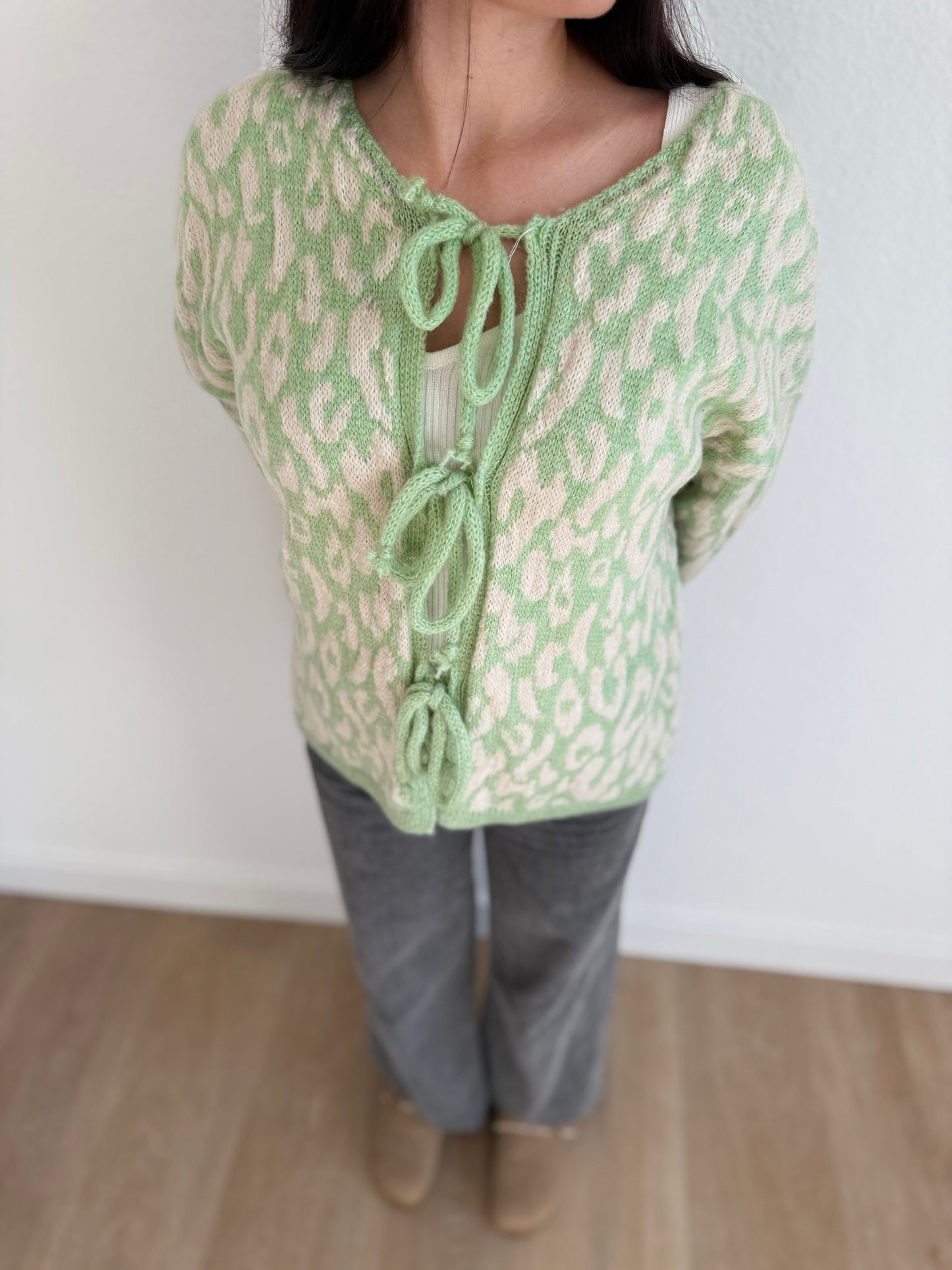 CARDIGAN GRÜN/BEIGE