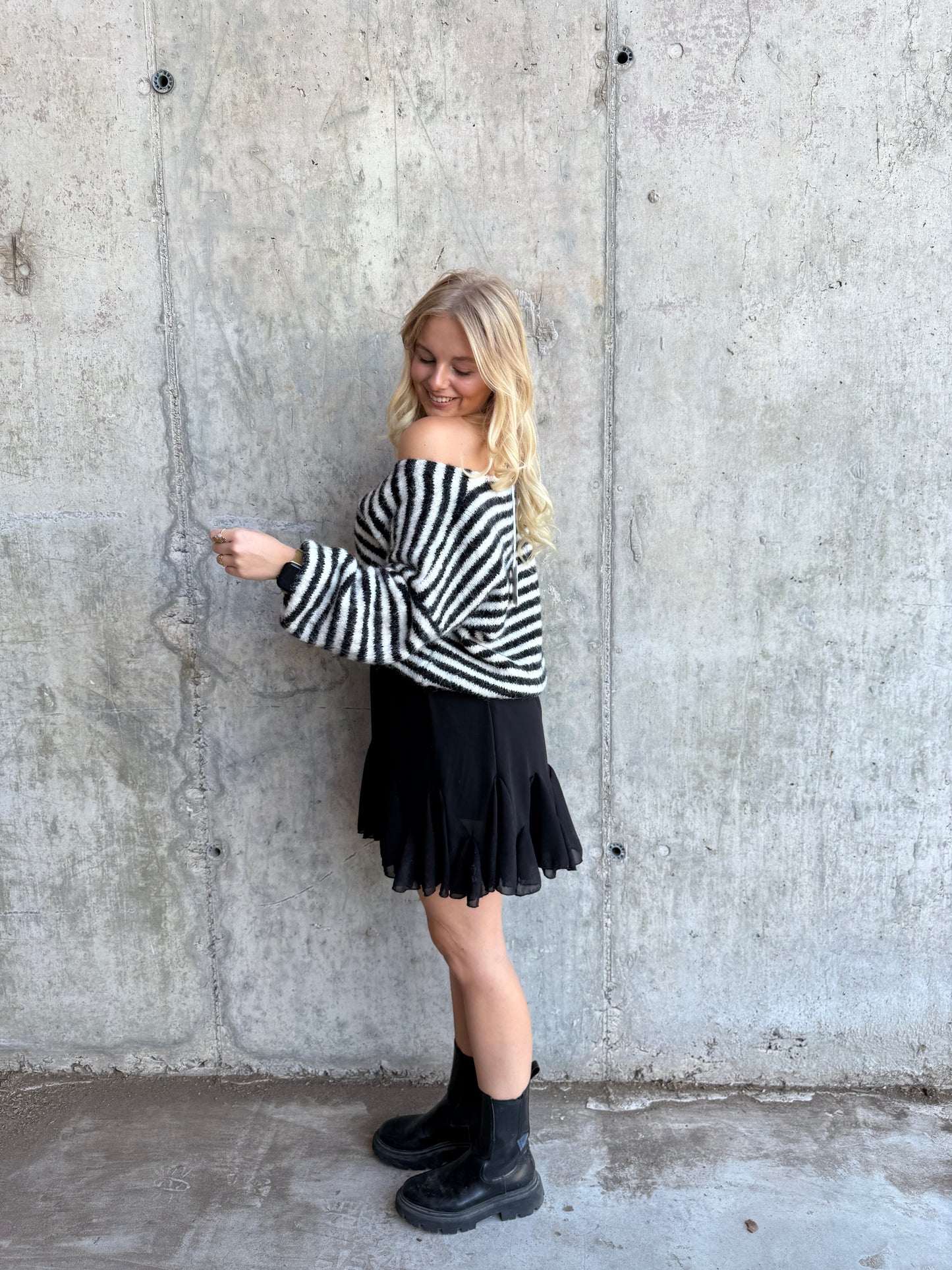 STRIPED CARDIGAN ESPRESSO BLACK