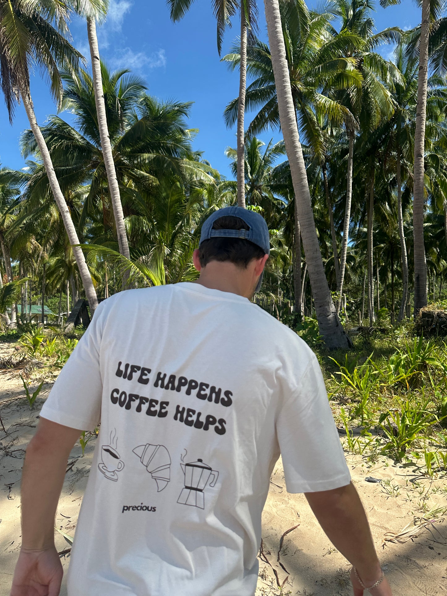 T- SHIRT LIFE HAPPENS COFFEE HELPS BRAUN
