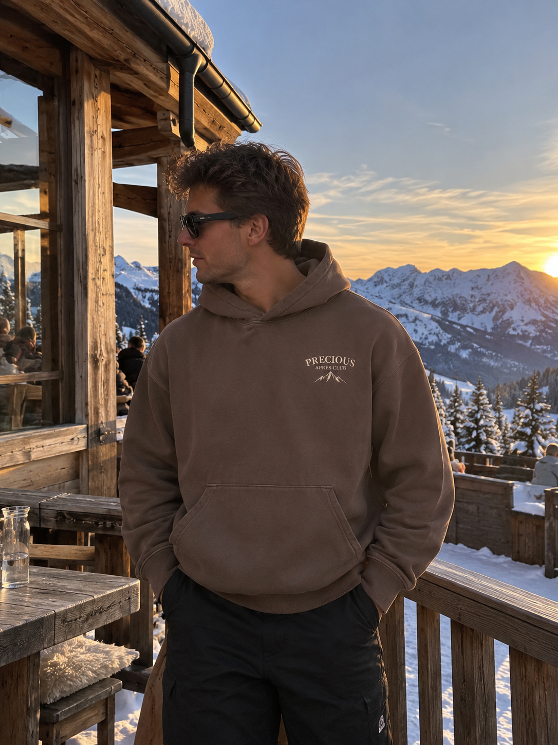APRÈS SKI HOODIE - WASHED BROWN