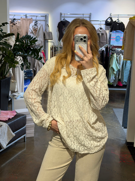 SPITZENSHIRT CREME