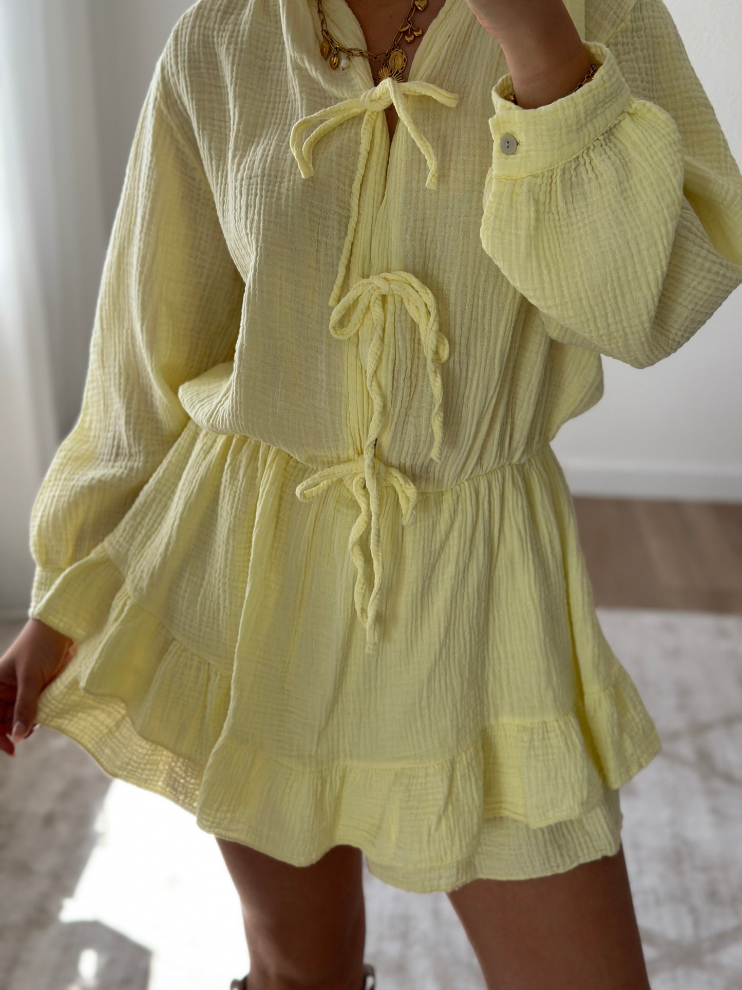 WAFFLE JUMPSUIT HONEY