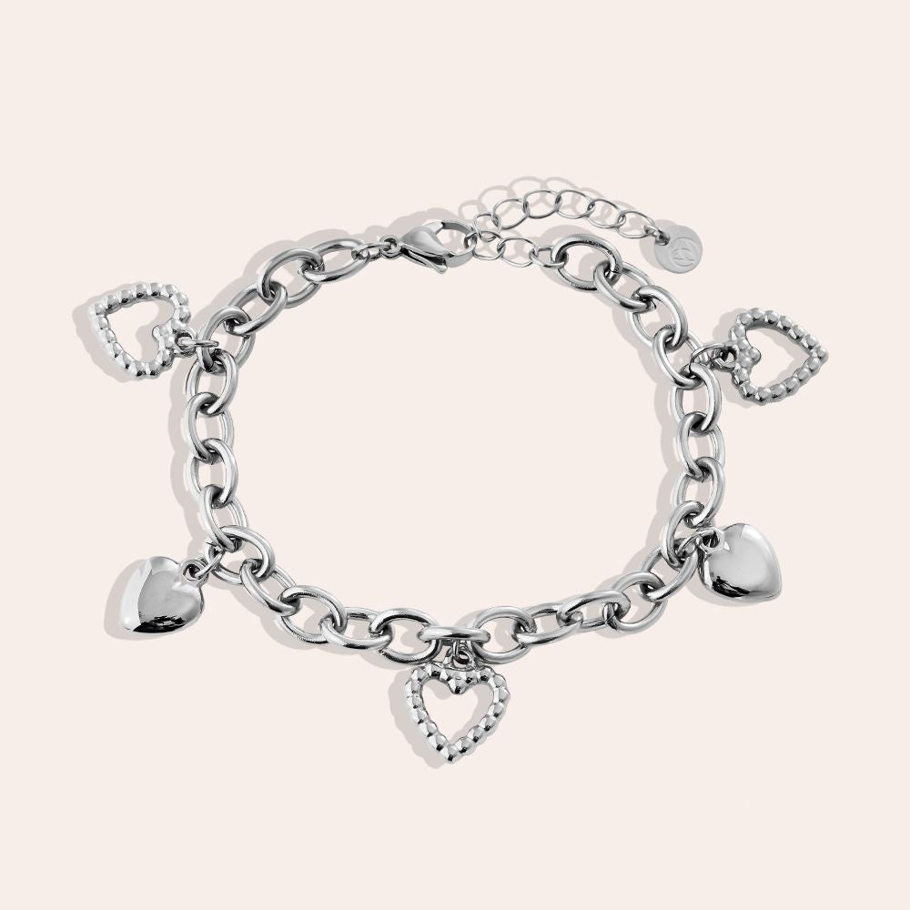 ARMBAND HERZEN SILBER