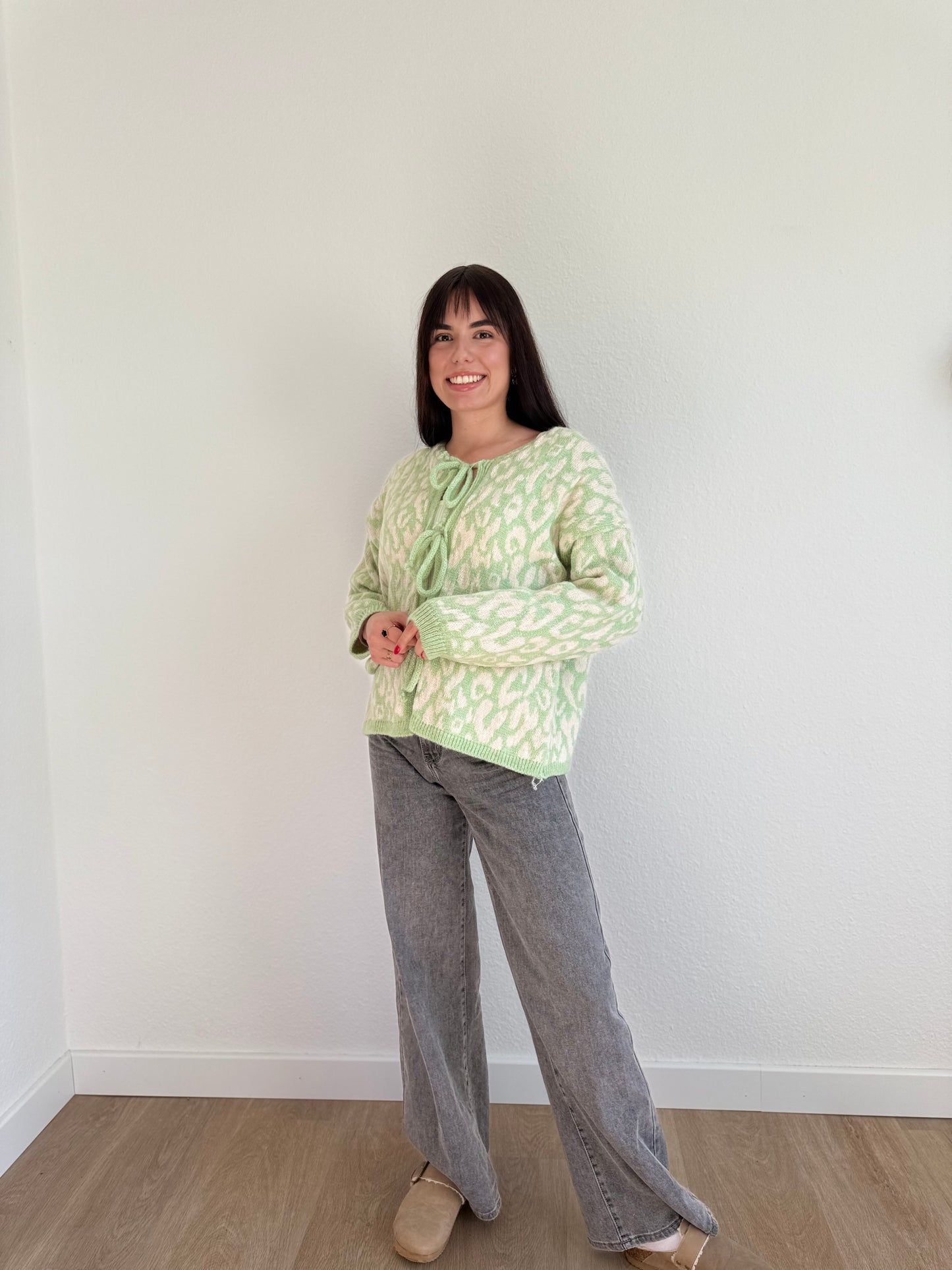 CARDIGAN GRÜN/BEIGE
