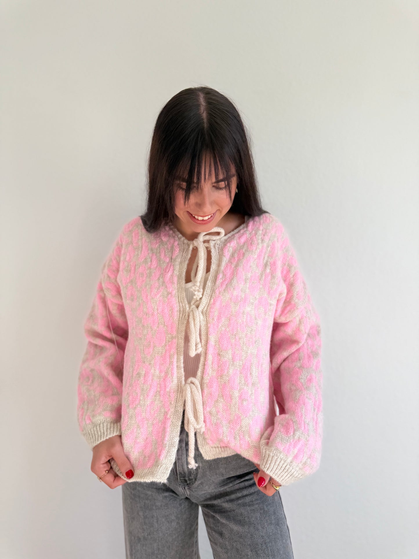 CARDIGAN ROSA/BEIGE