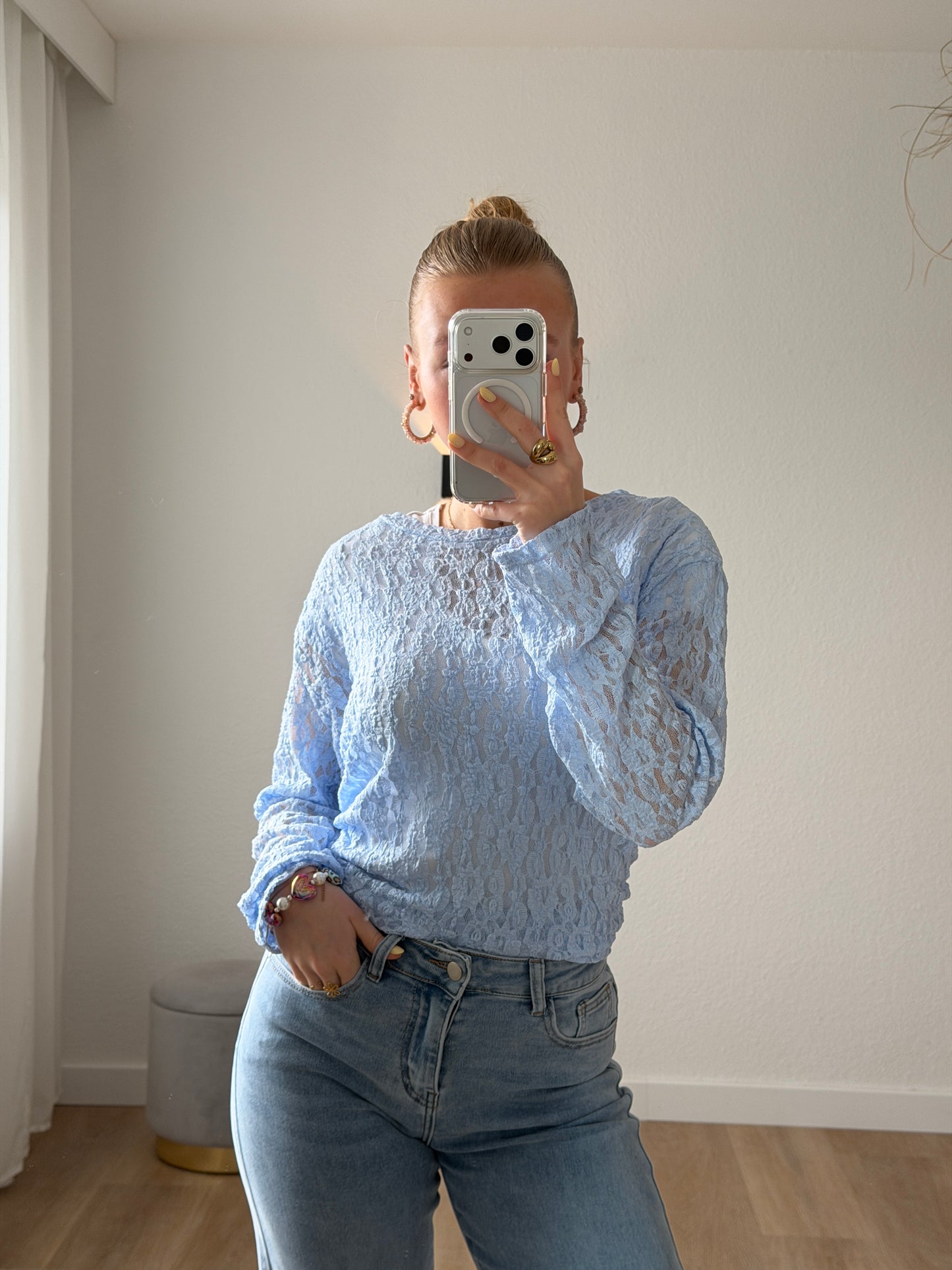 BLAUES SPITZENOBERTEIL