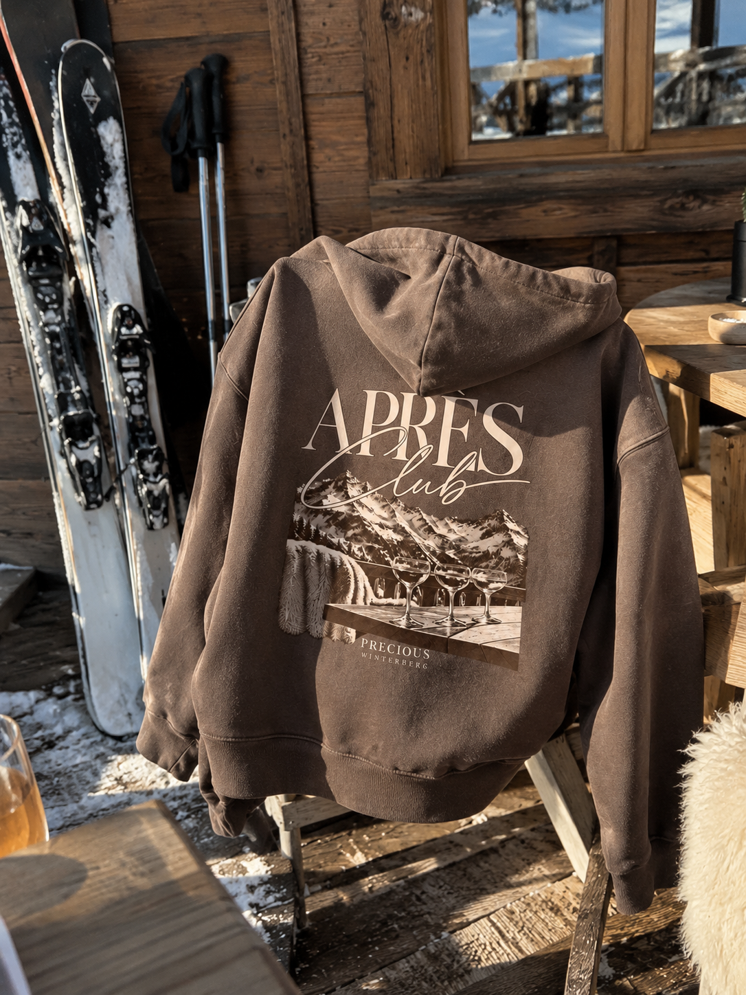 APRÈS SKI HOODIE - WASHED BROWN