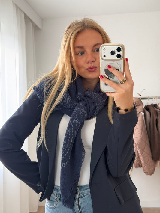 SCARF BLUE LONG